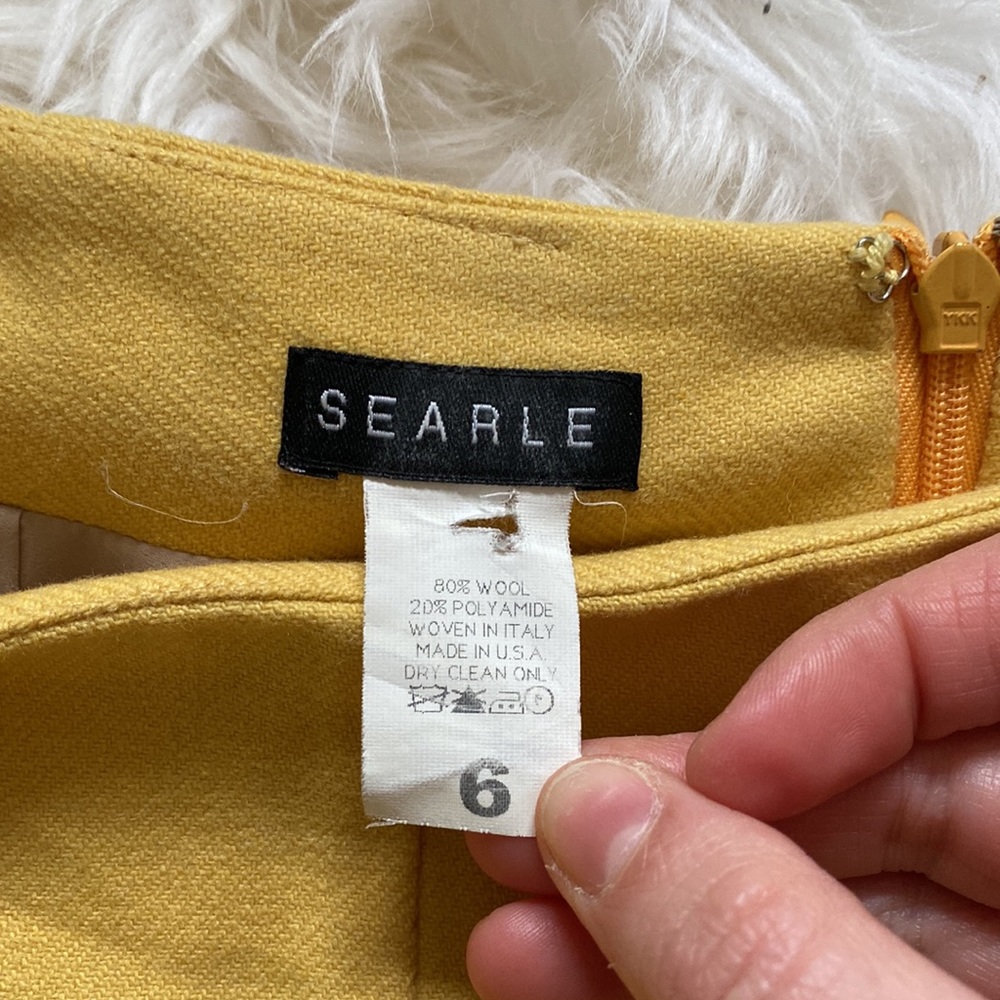 Yellow Fit and flare wool skirt. Searle - Picture 4 of 4